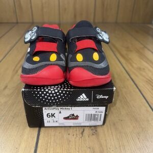 Adidas Toddler Disney Mickey Mouse Boys ActivePlay 1 Shoes Black Red Size 6K